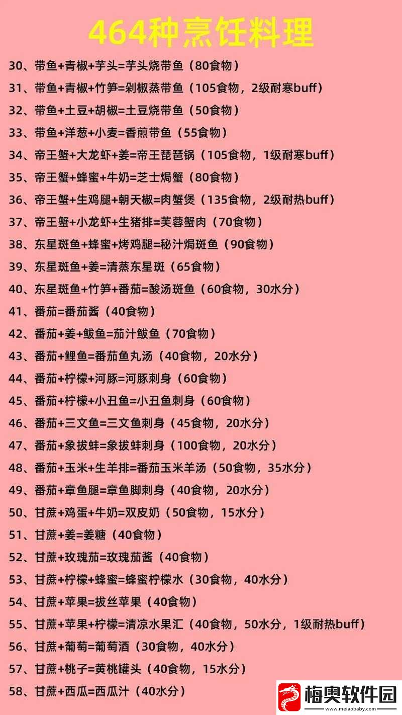 创造与魔法中通用料理的详细制作步骤与技巧说明